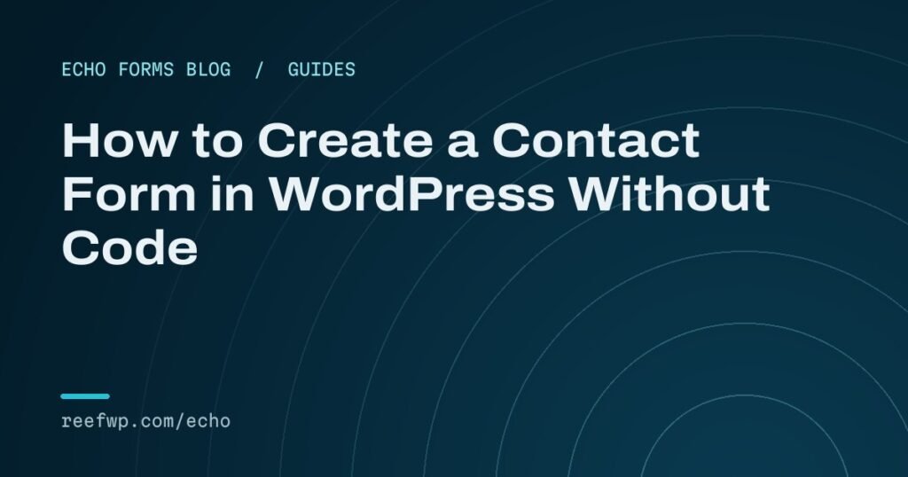 Create a contact form in wordpress