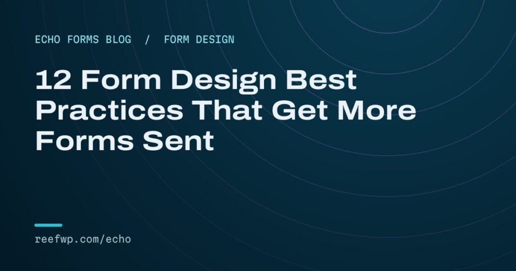 Form design best practices