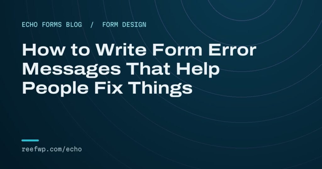 Form error messages