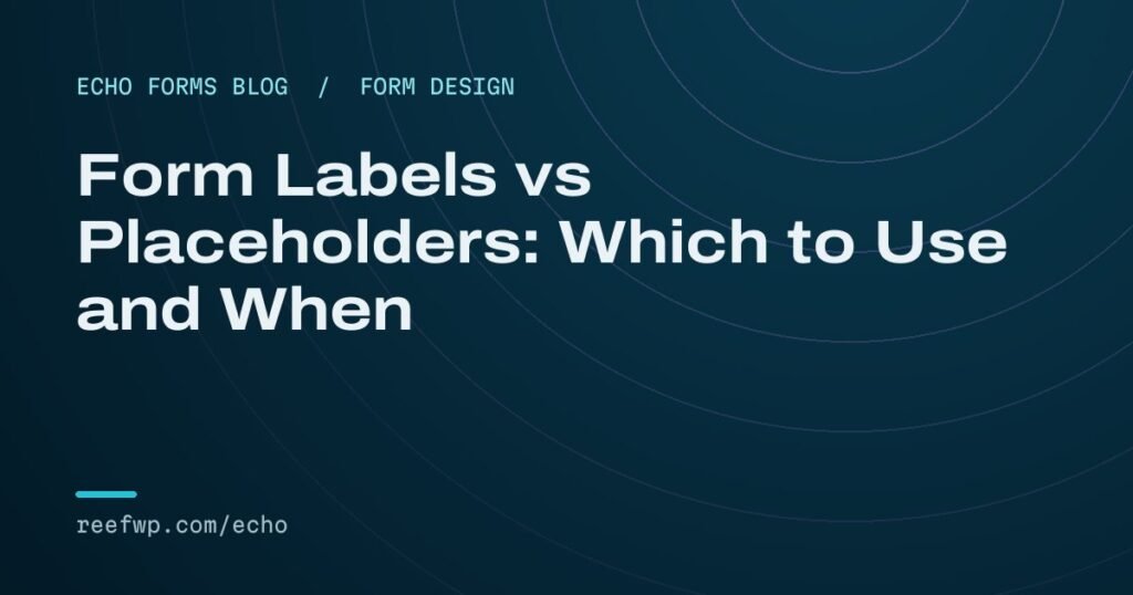 Form labels vs placeholders