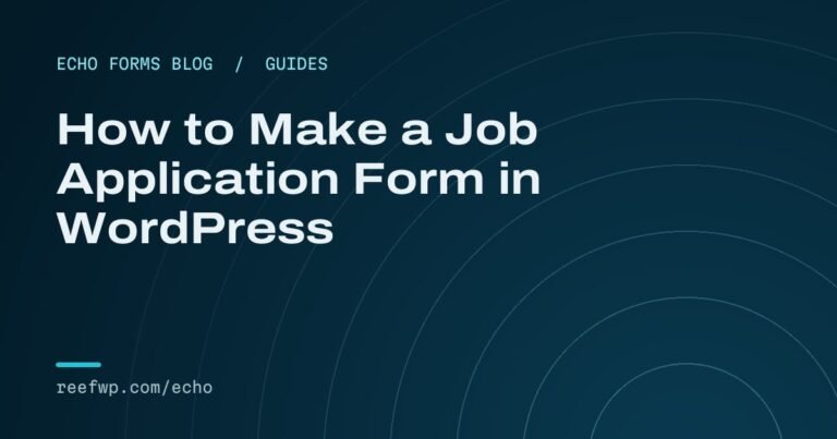 Job application form wordpress