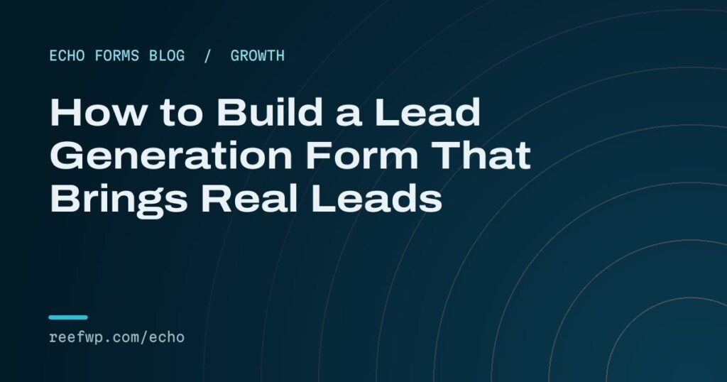 Lead generation form