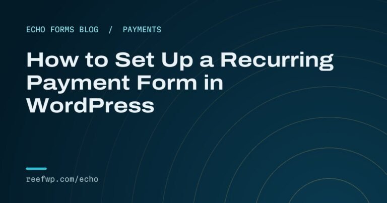 Recurring payment form