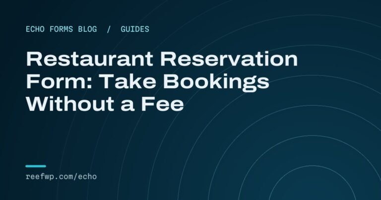 Restaurant reservation form